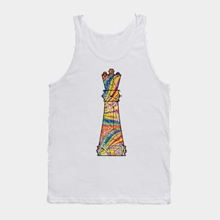 Colorful Chess Queen Piece Classic Retro Tank Top